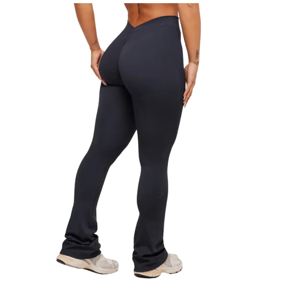 Gymshark Lifting Dipped Waistband Flared Leggings Heavy Blue Black