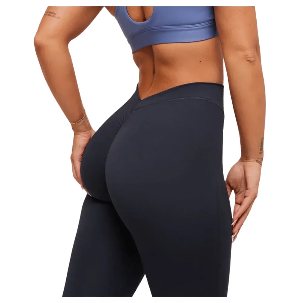 Gymshark Lifting Dipped Waistband Flared Leggings Heavy Blue Black