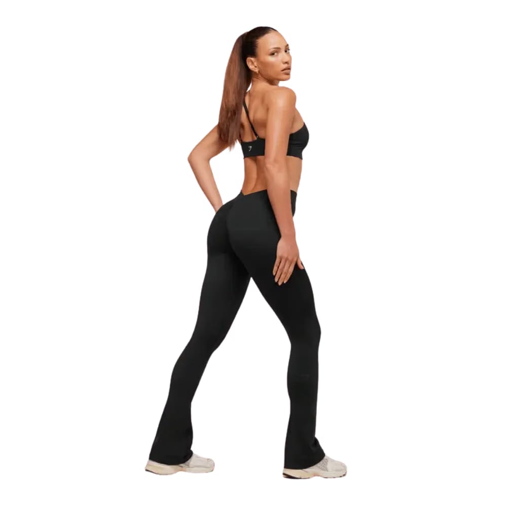 Gymshark Lifting Dipped Waistband Flared Leggings Black
