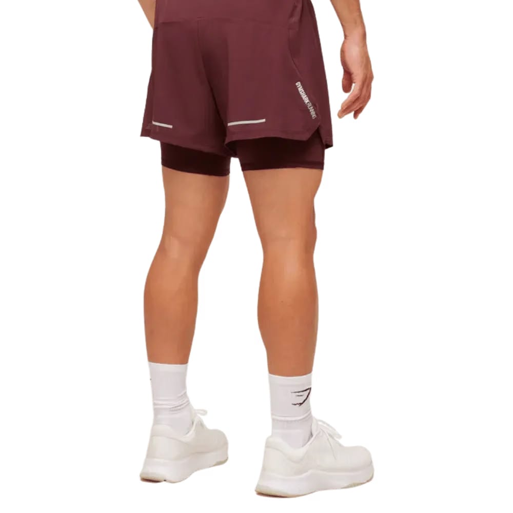 Gymshark Running 4" 2in1 Shorts Rich Maroon