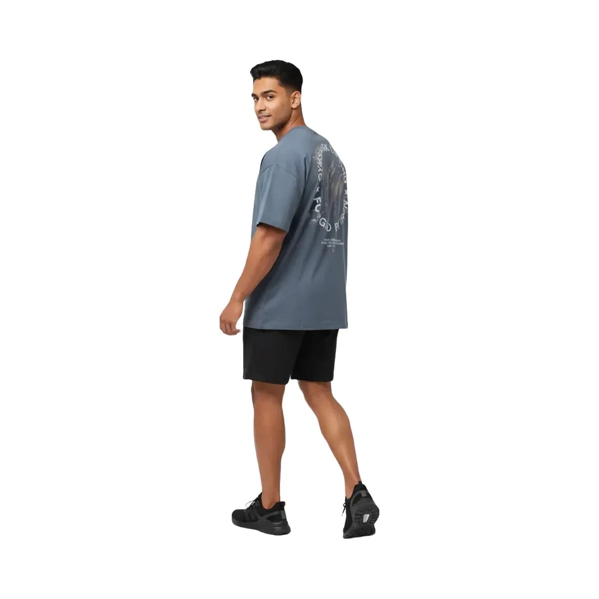 Gymshark Forged By Iron T-Shirt Extreme Oversized Fit Iron Blue