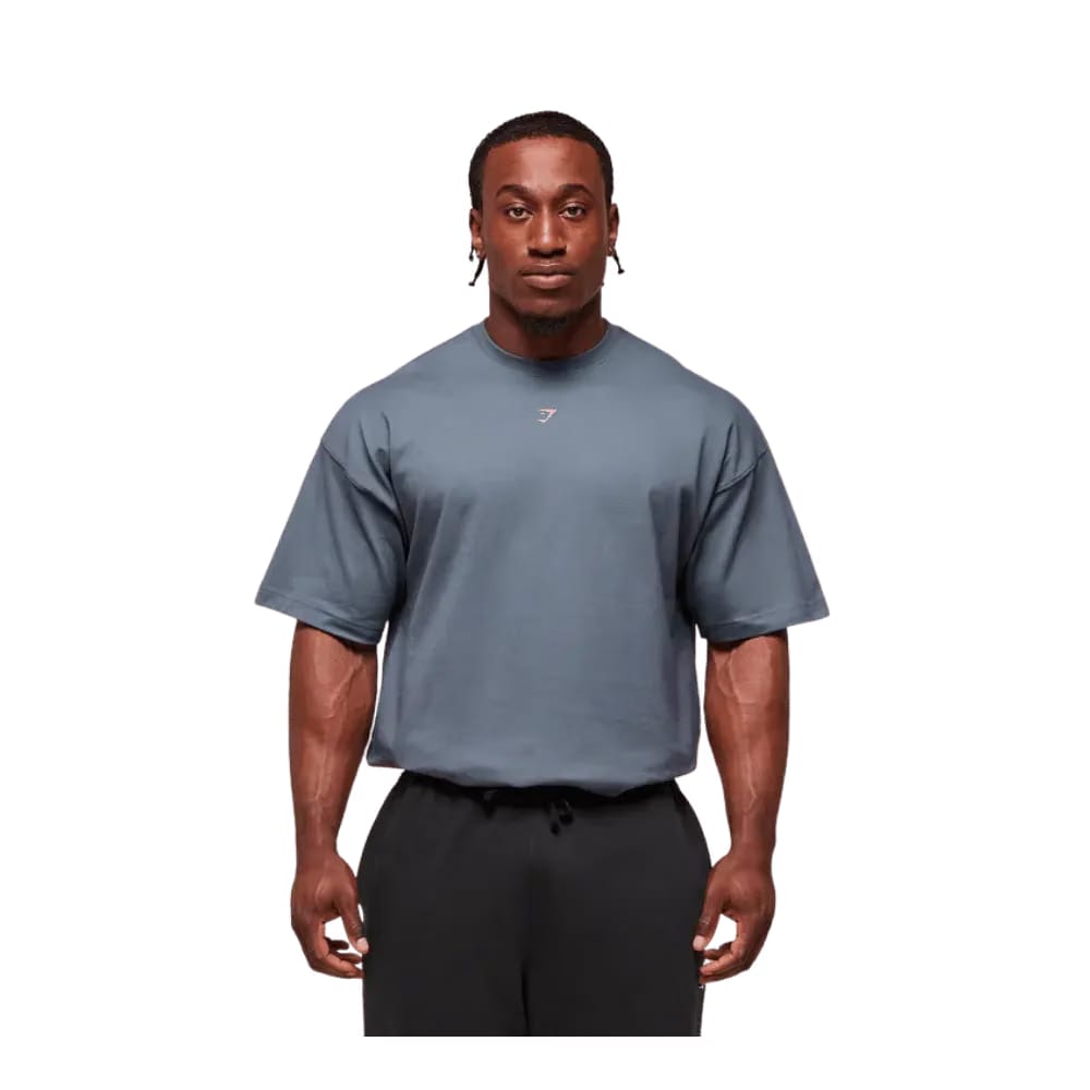 Gymshark Forged By Iron T-Shirt Extreme Oversized Fit Iron Blue