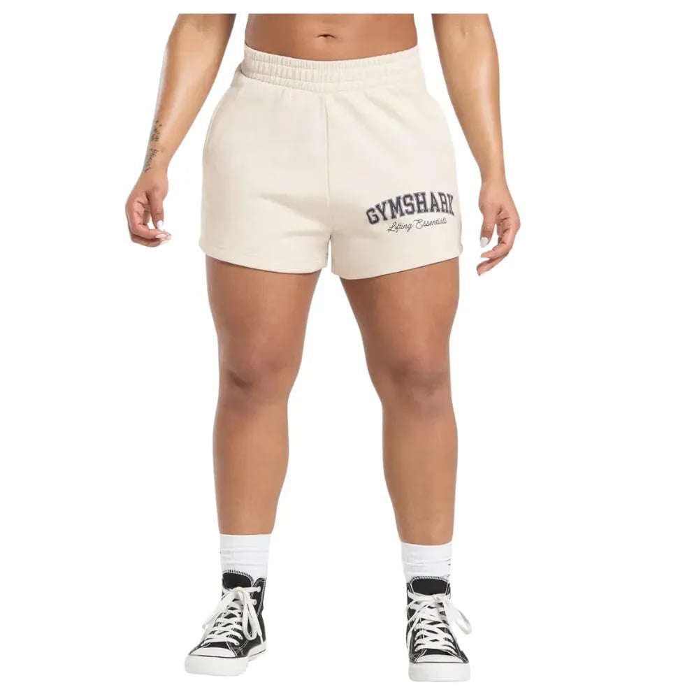 Gymshark Lifting Essentials Graphic Brushed 4' Shorts Oat White