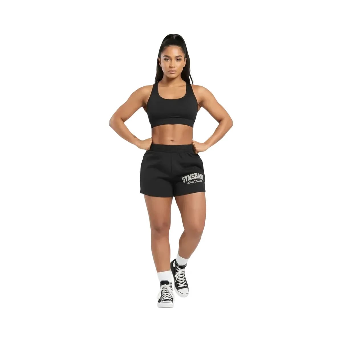 Gymshark Lifting Essentials Graphic Brushed 4' Shorts Black