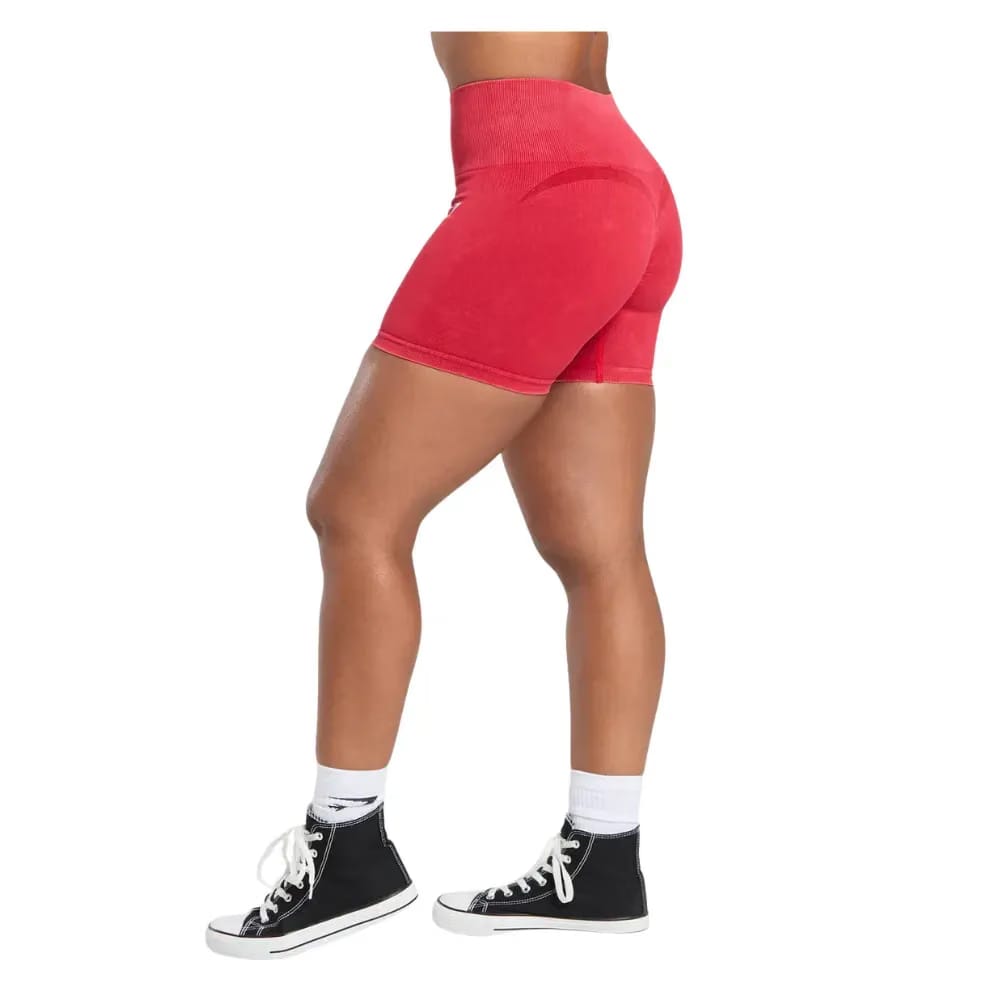 Gymshark Gains Seamless Washed Shorts Carmine Red