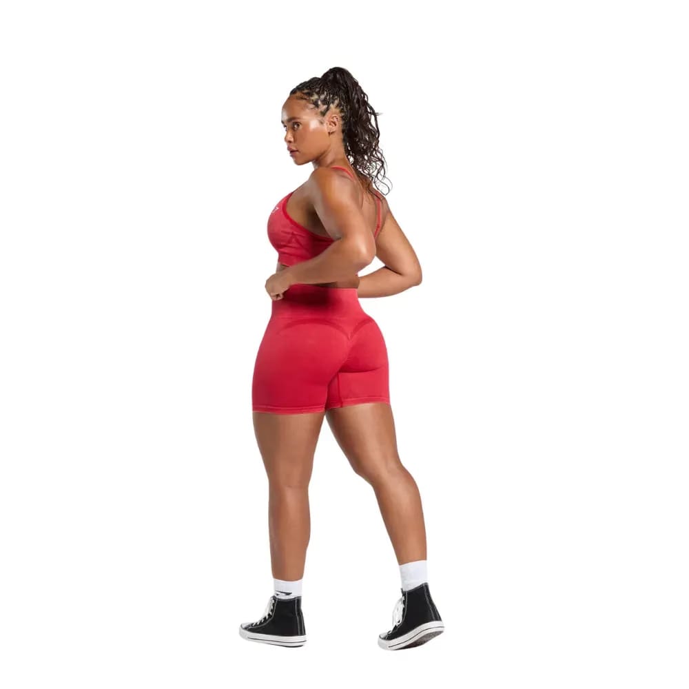 Gymshark Gains Seamless Washed Shorts Carmine Red