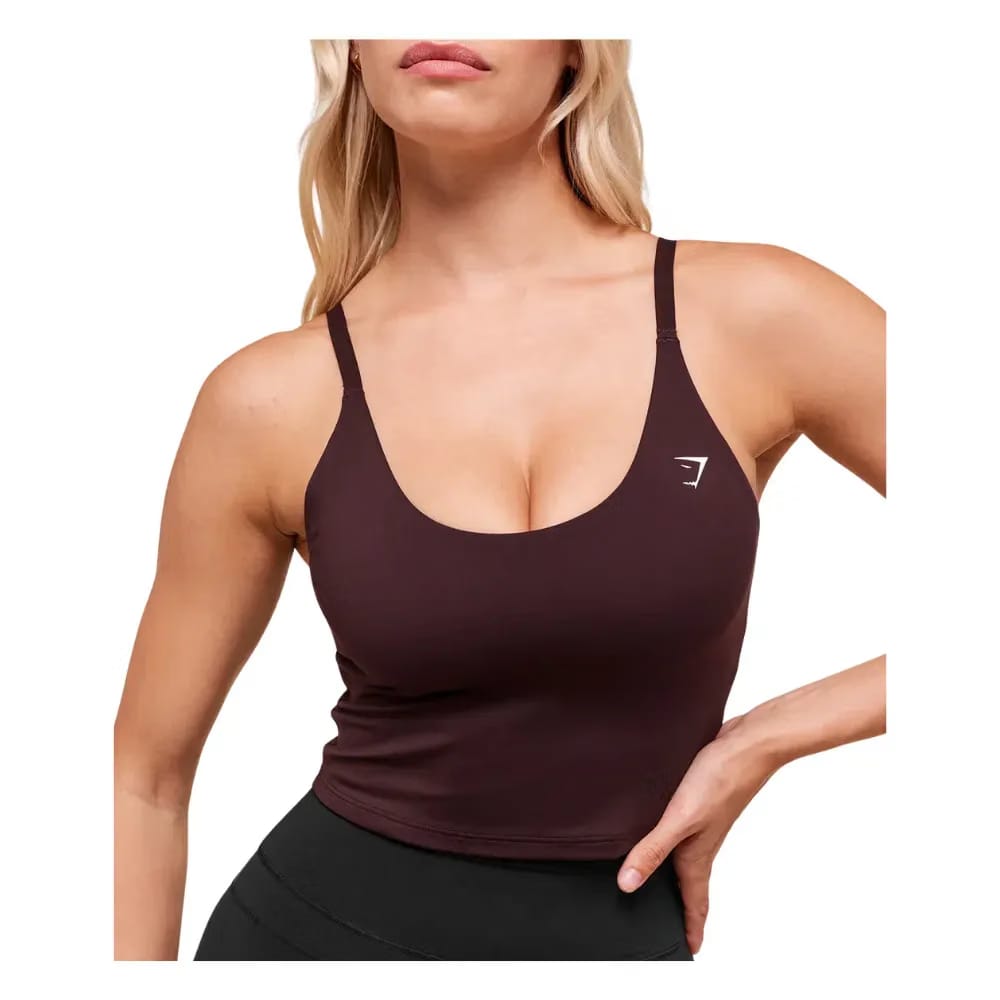 Gymshark Everyday Cami Tank With Shelf Cherry Purple
