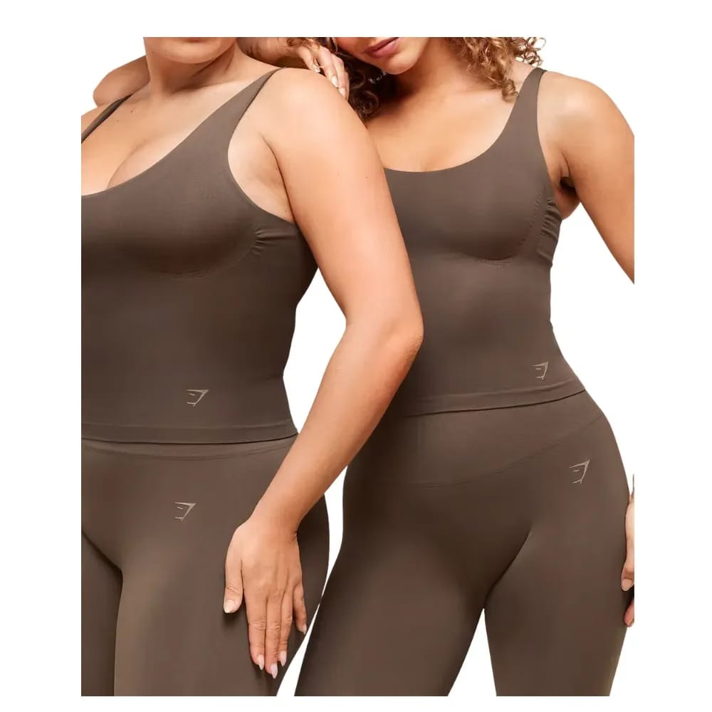 Gymshark Soft Sculpt Tank With Shelf Walnut Brown