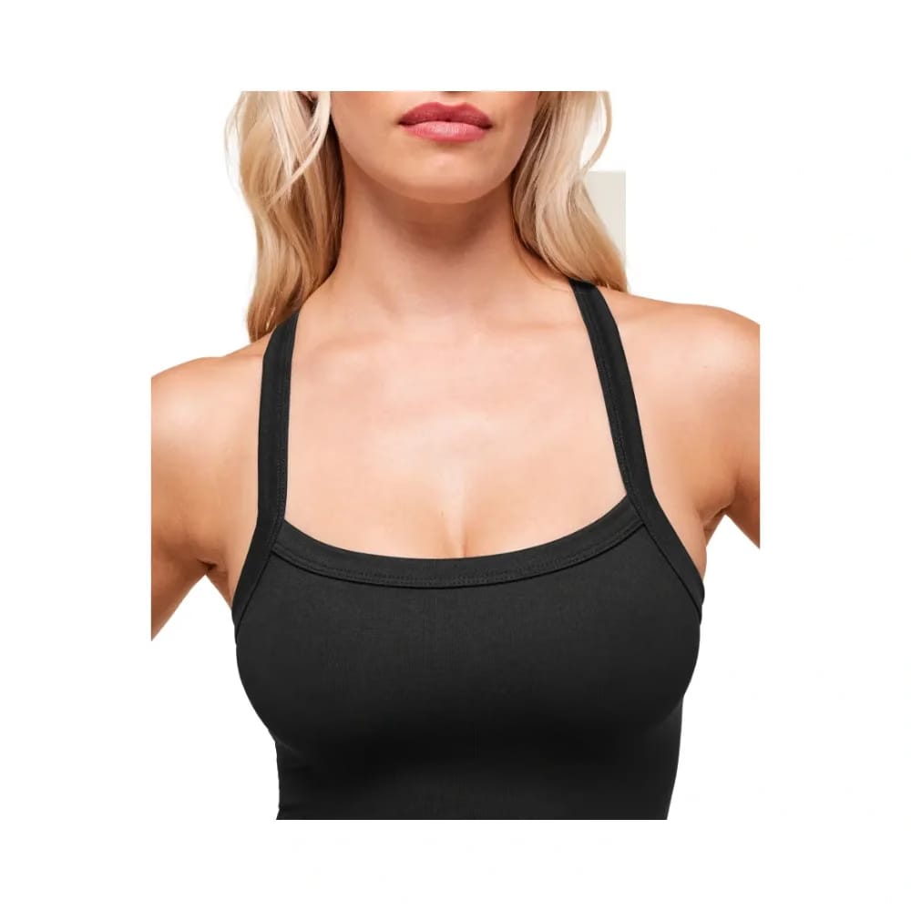 Gymshark Everyday Seamless Ribbed Midi Top Black