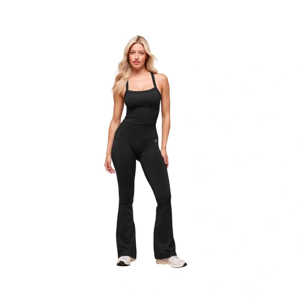 Gymshark Everyday Seamless Ribbed Midi Top Black