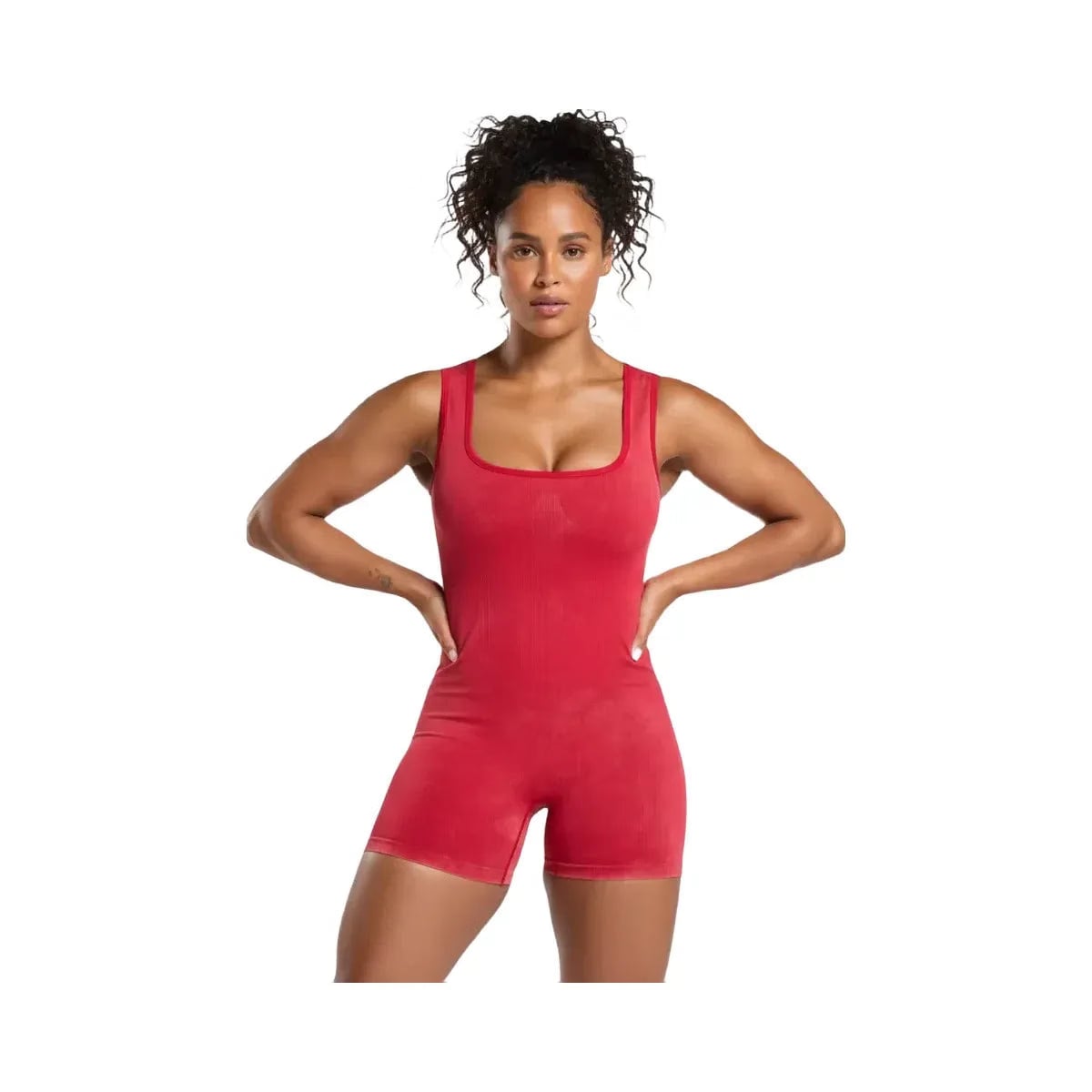 Gymshark Gains Seamless All-In-One Bodysuit Carmine Red
