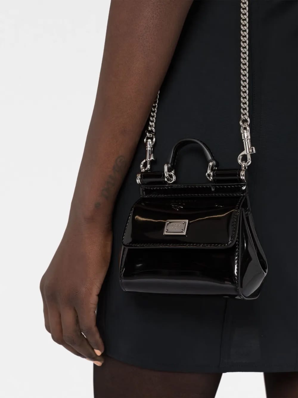 logo-plaque leather mini bag