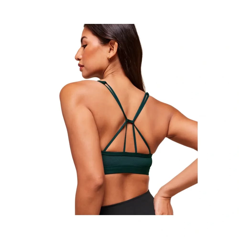 Gymshark Ruched Strappy Sports Bra Light Support Deep Petrol Blue