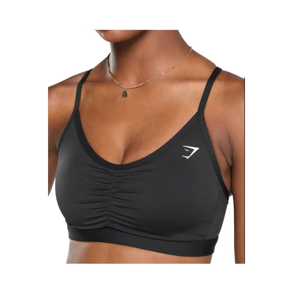 Gymshark Ruched Sports Bra - Medium Support Black