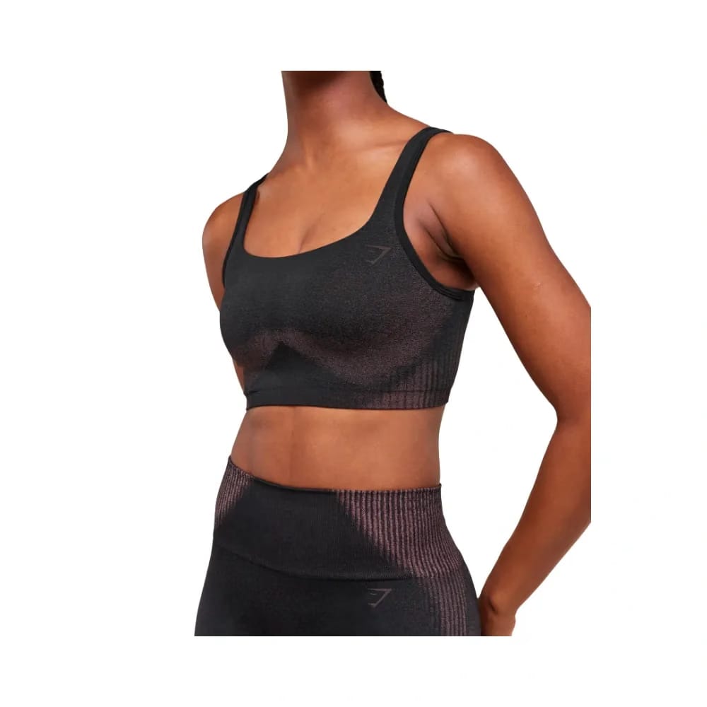 Gymshark Diffuse Seamless Sports Bra - Light Support Black/Calm Pink