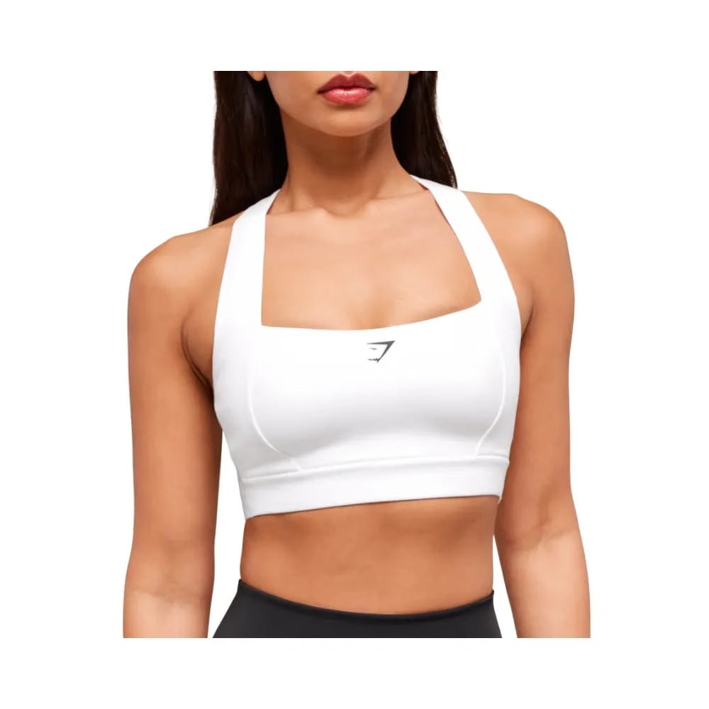 Gymshark Square Neck Sports Bra - Medium Support White