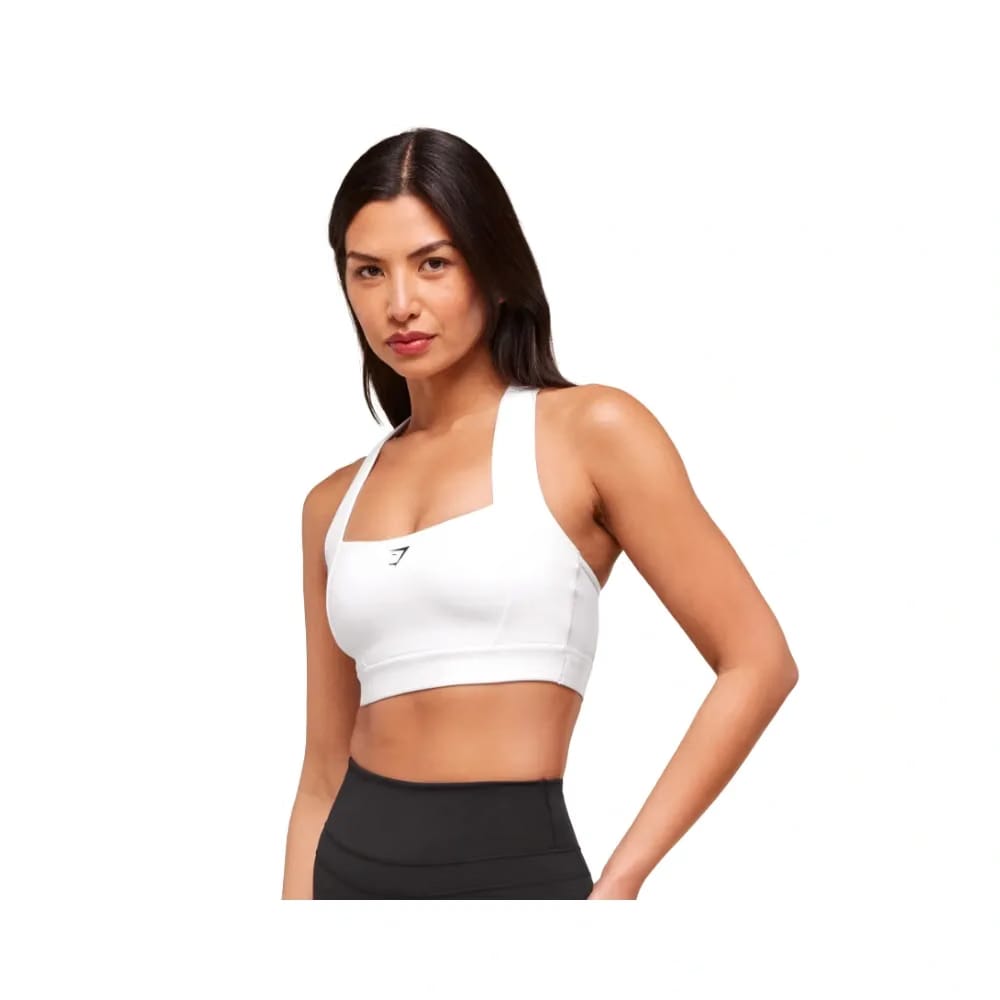Gymshark Square Neck Sports Bra - Medium Support White