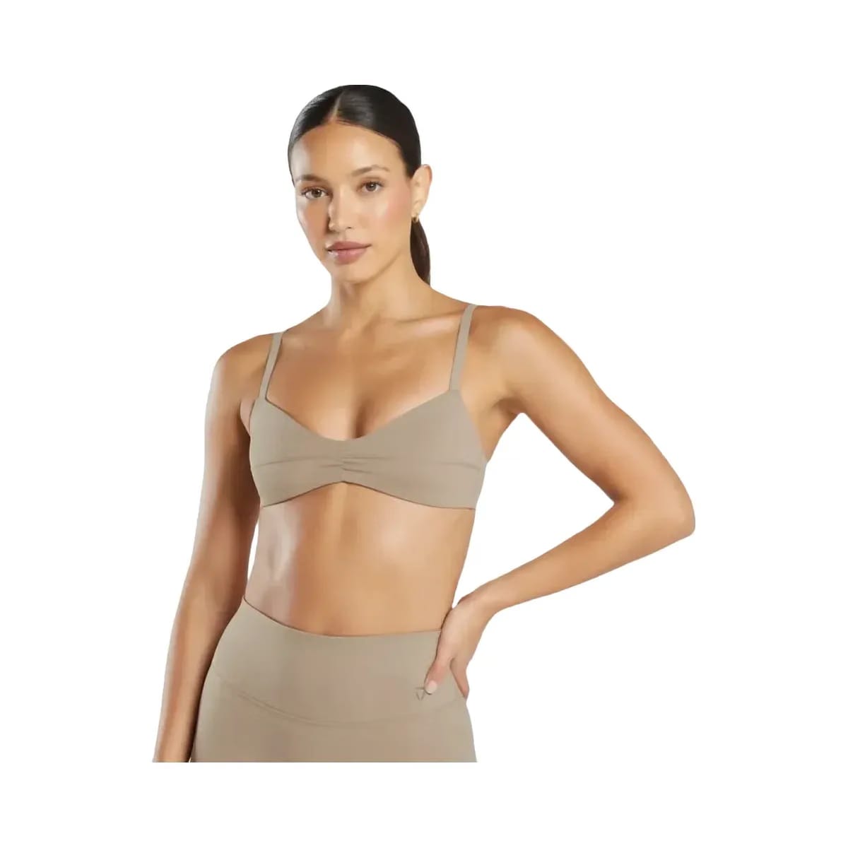 Gymshark Elevate Ruched Sports Bra - Light Support Lifestyle Brown