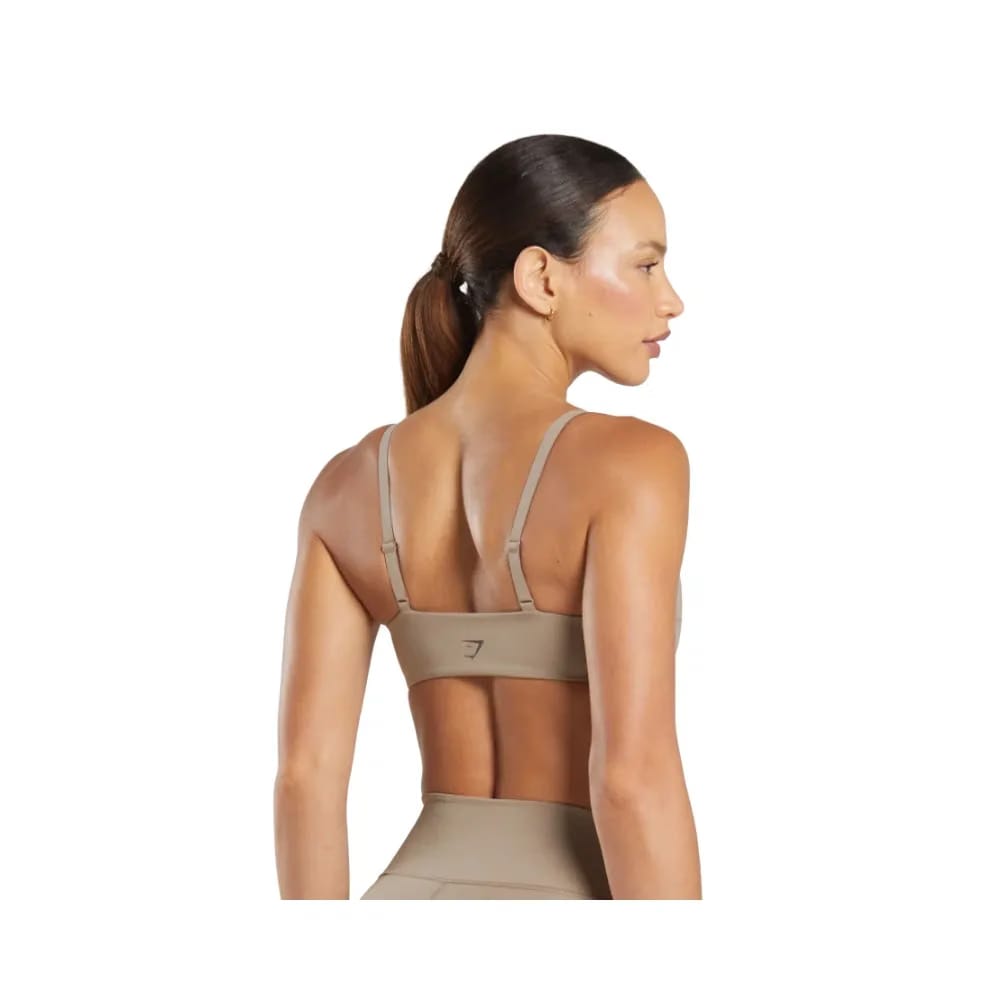 Gymshark Elevate Ruched Sports Bra - Light Support Lifestyle Brown