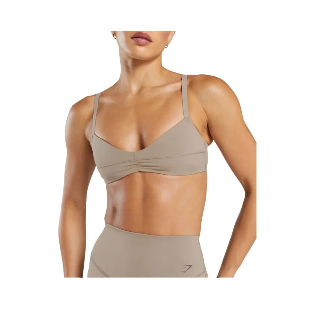 Gymshark Elevate Ruched Sports Bra - Light Support Lifestyle Brown