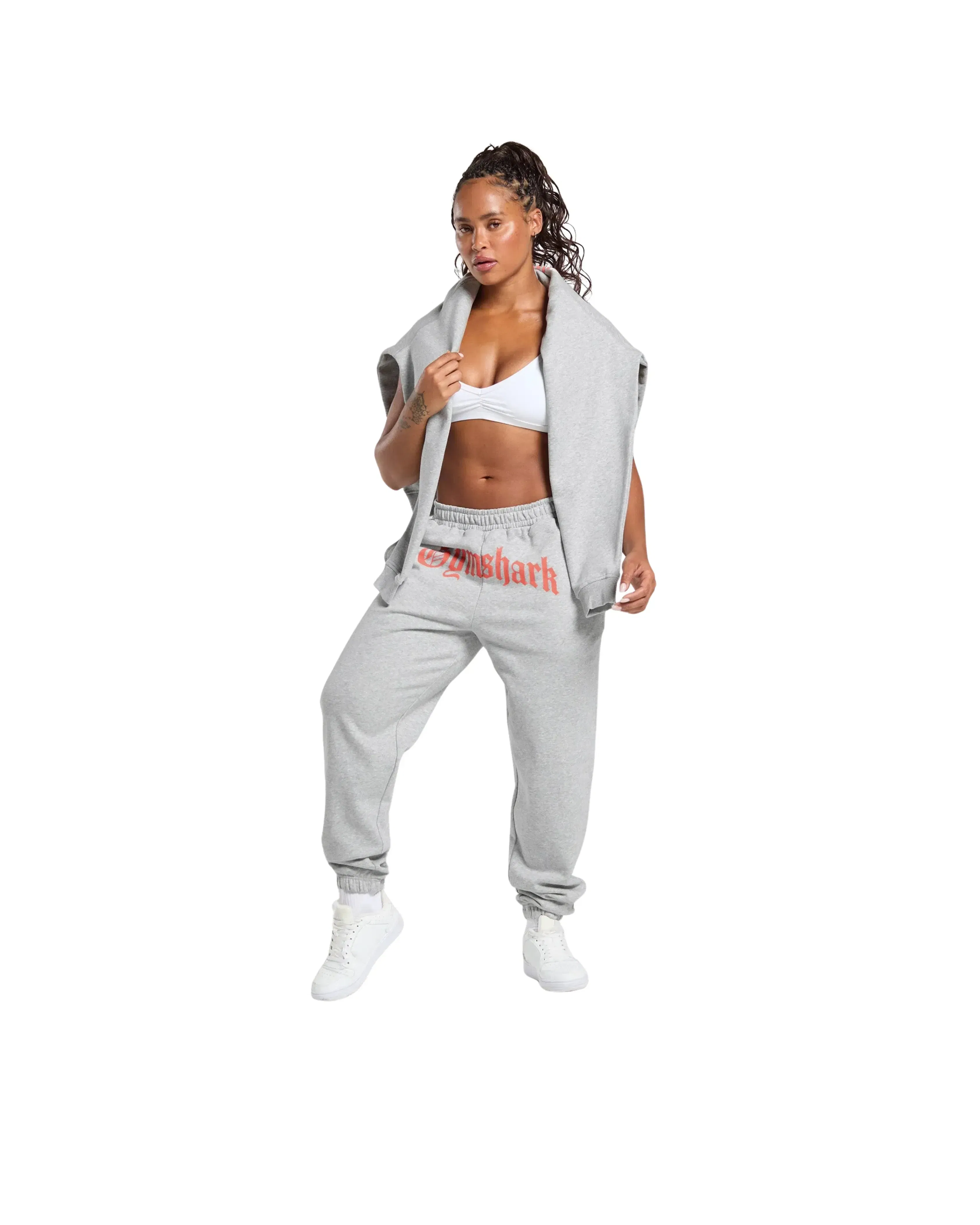 Gymshark Strength Department Graphic Joggers Light Grey Core Marl