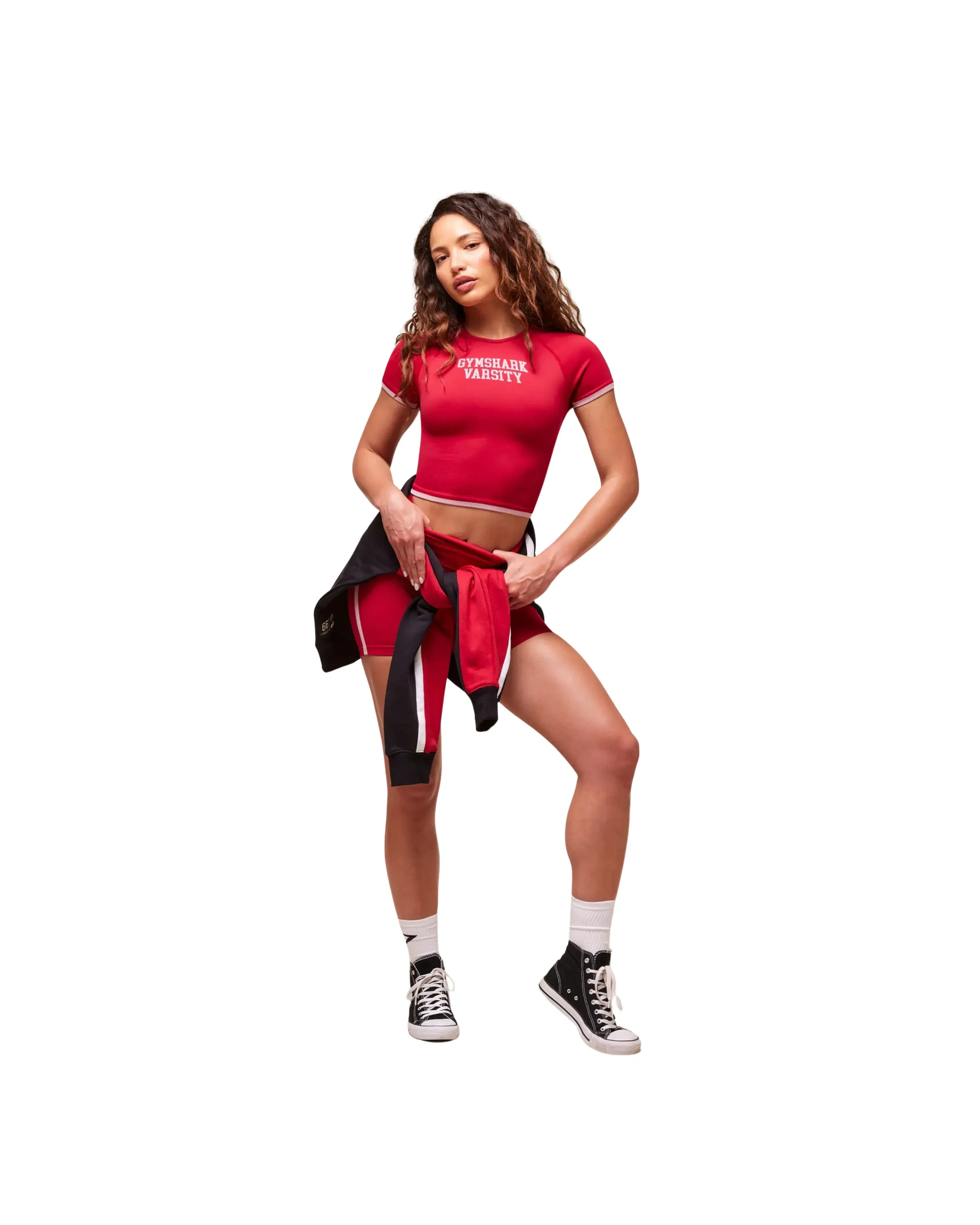 Gymshark Lift Varsity Seamless Midi T-Shirt Carmine Red