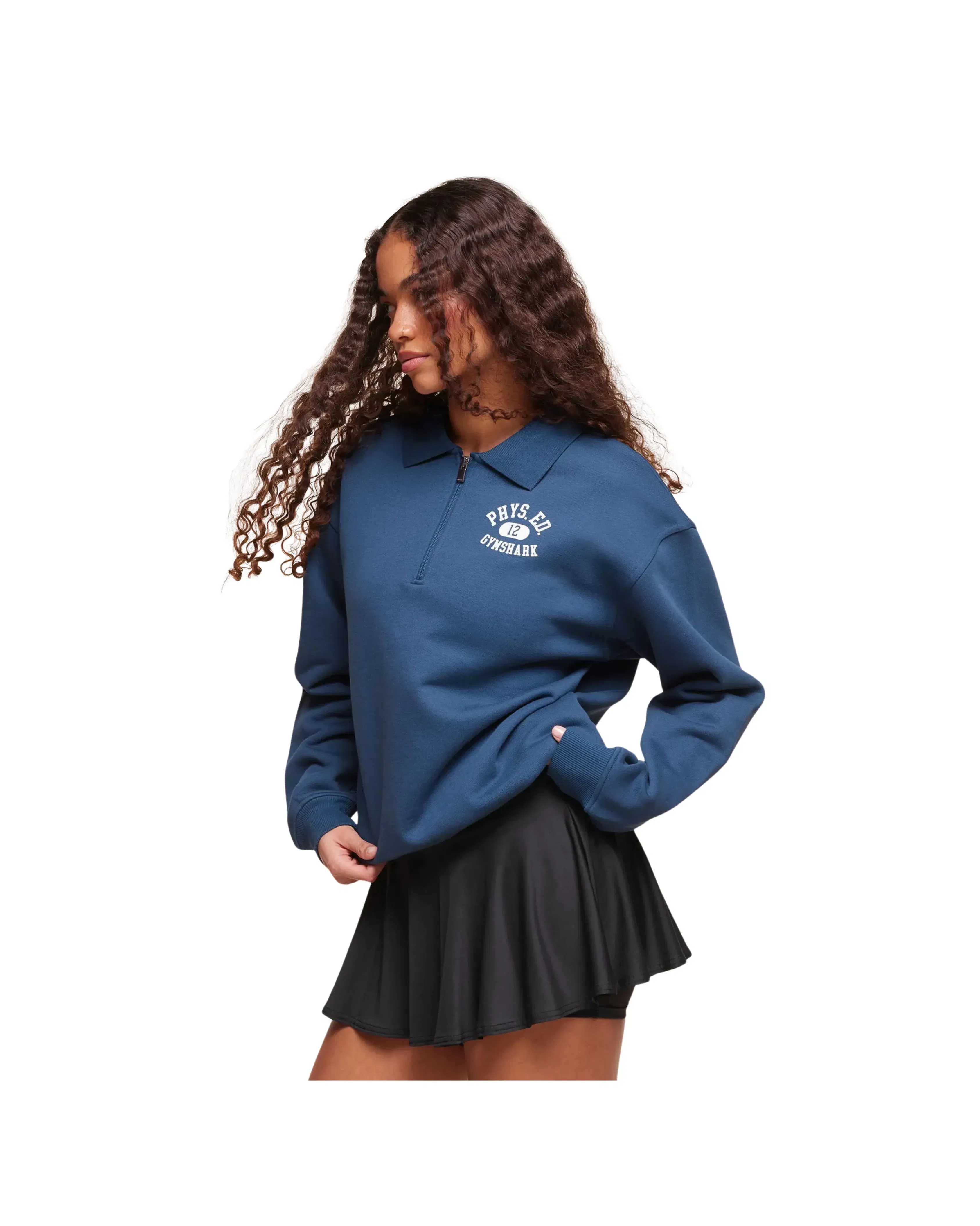 Gymshark Phys Ed Graphic 1/4 Zip Soft Blue