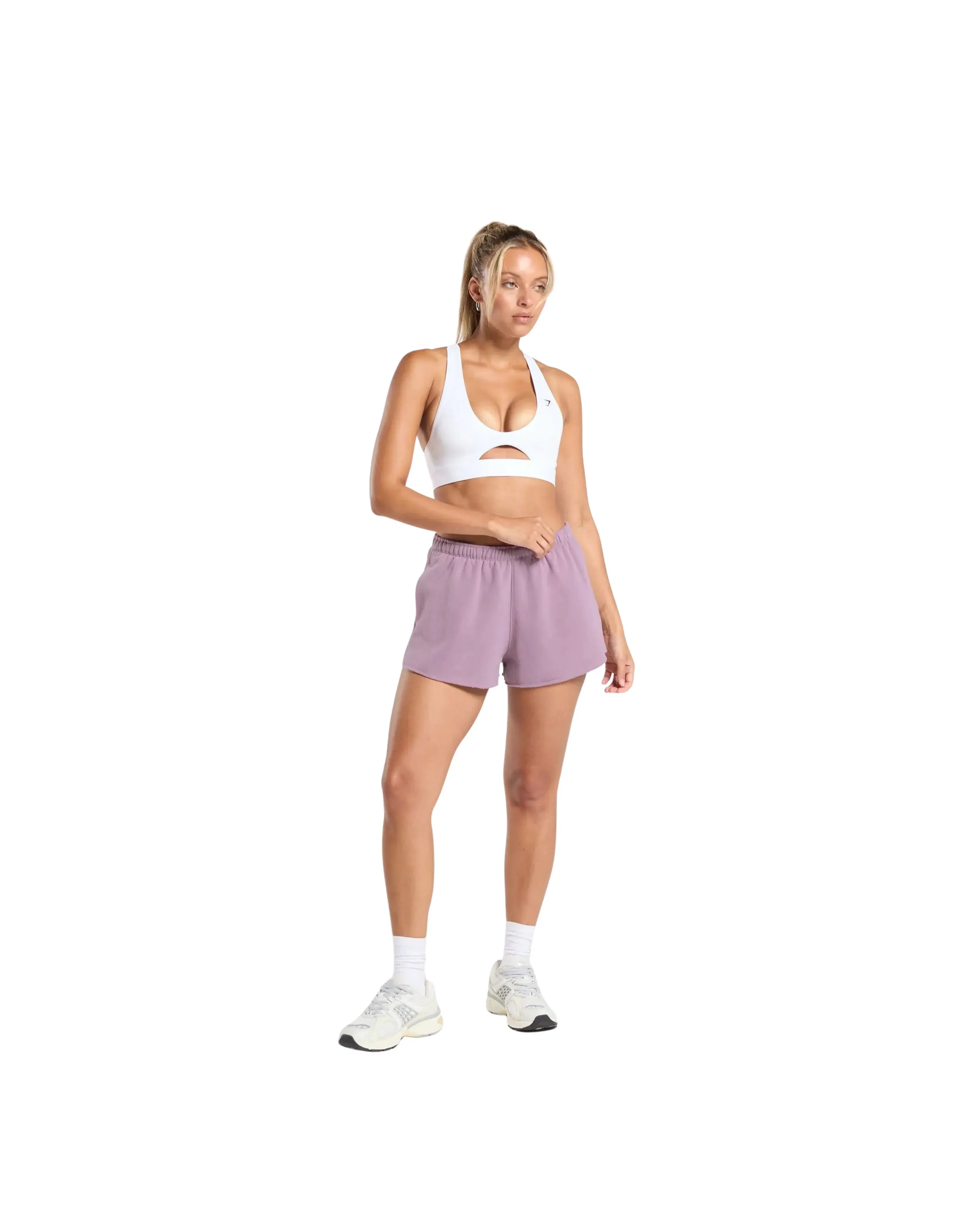 Gymshark Fleece Shorts oversized fit Soft Purple