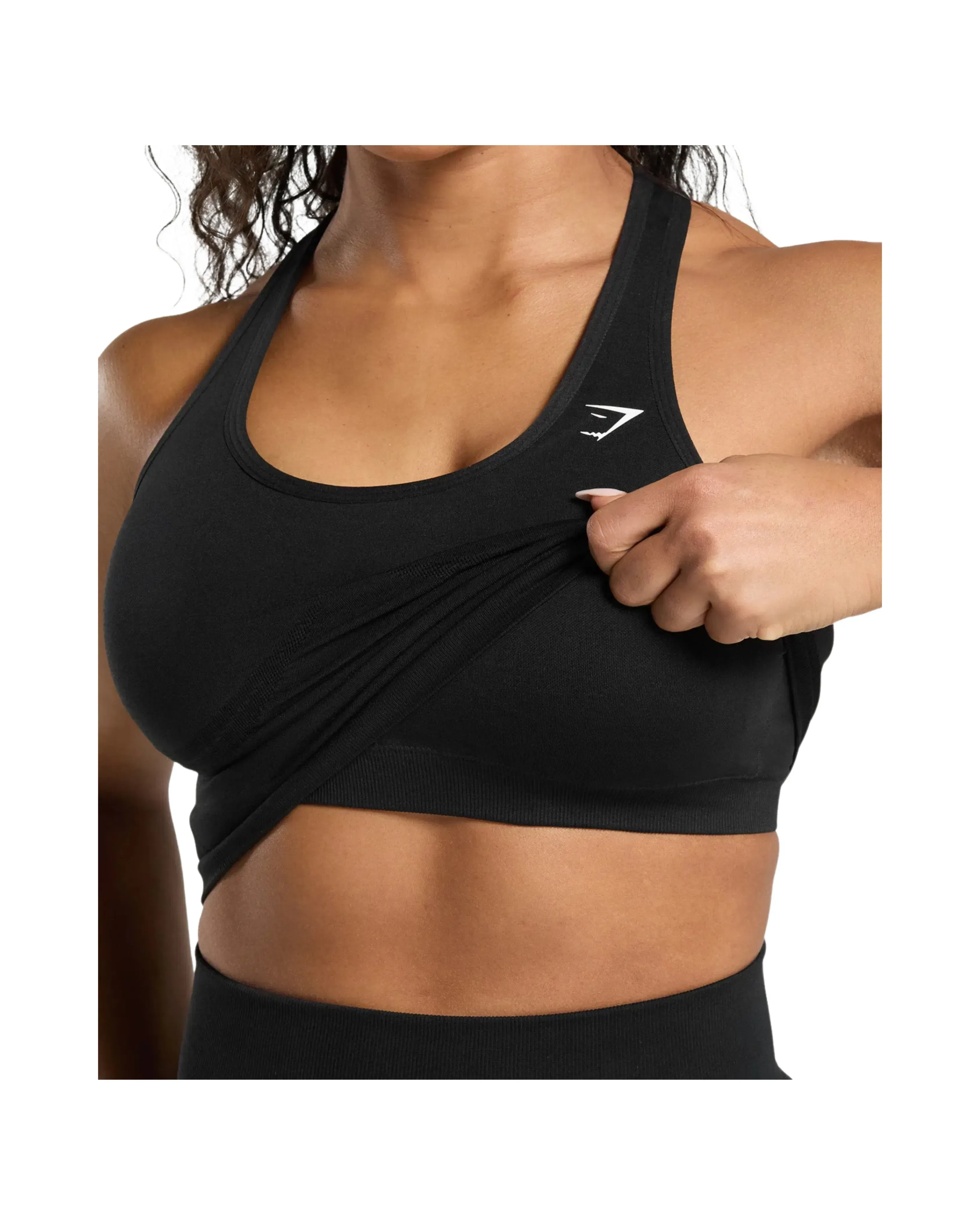 Gymshark Lift Seamless Midi Tank With Shelf Black