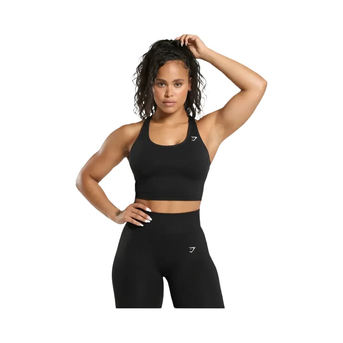 Gymshark Lift Seamless Midi Tank With Shelf Black