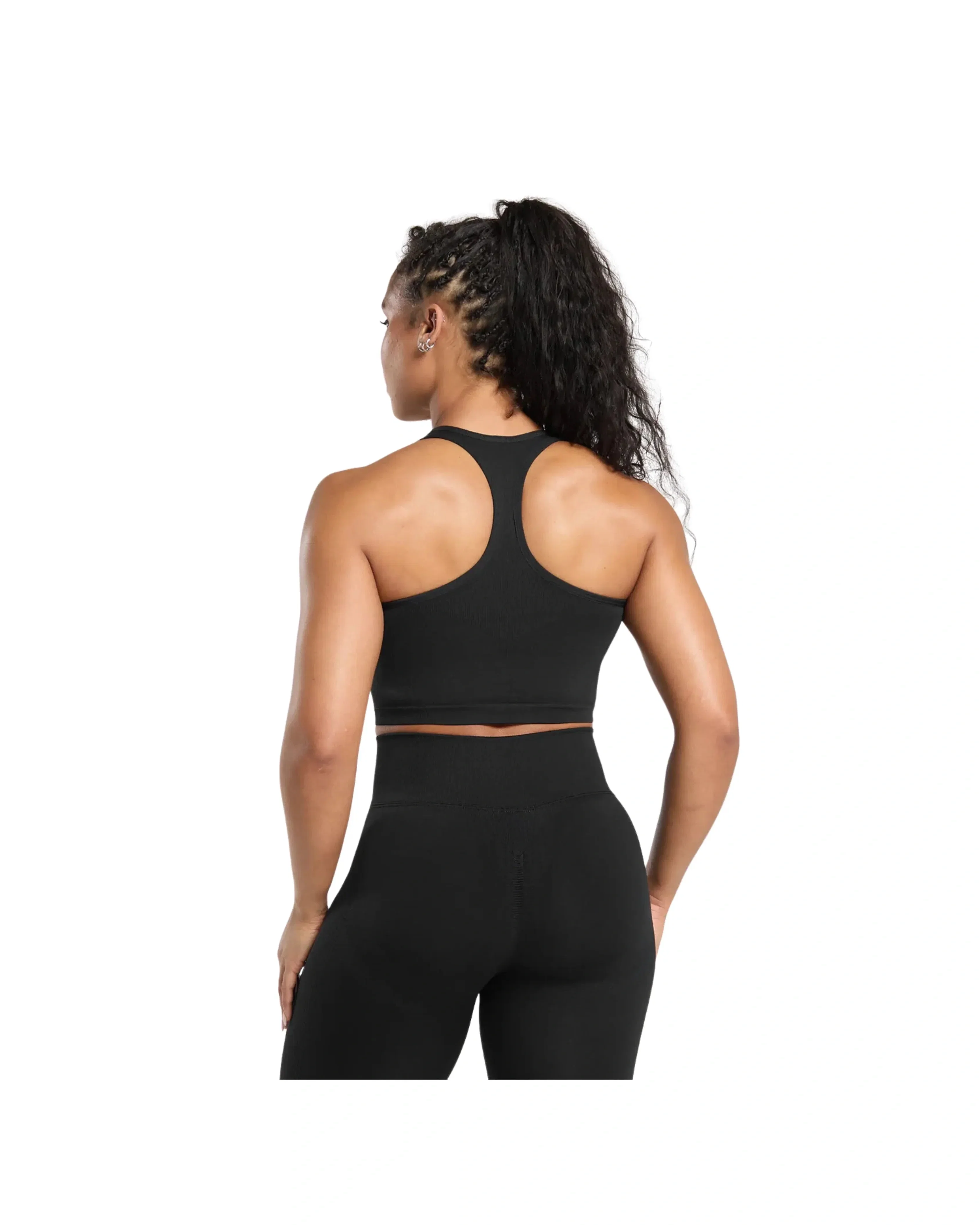 Gymshark Lift Seamless Midi Tank With Shelf Black