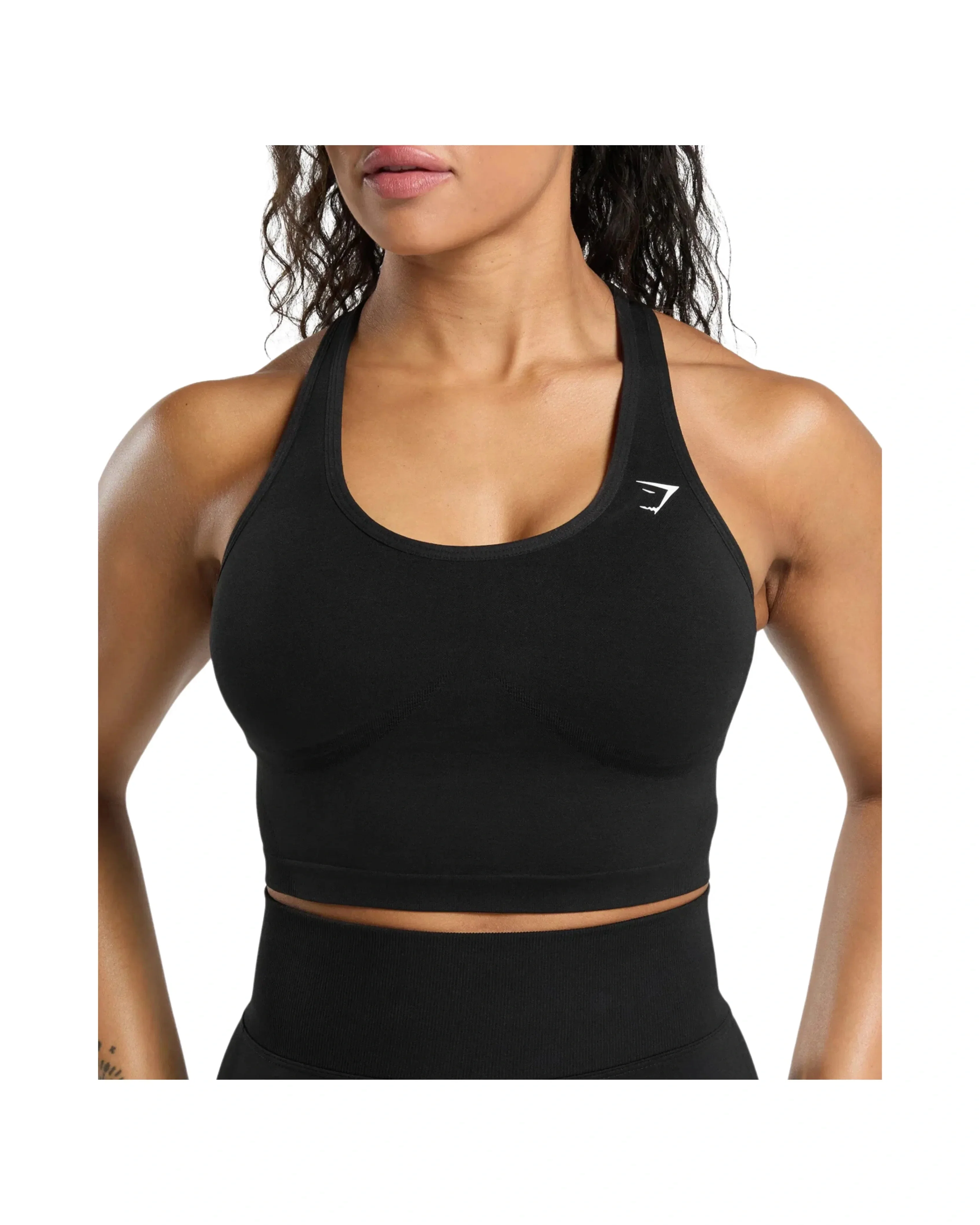 Gymshark Lift Seamless Midi Tank With Shelf Black