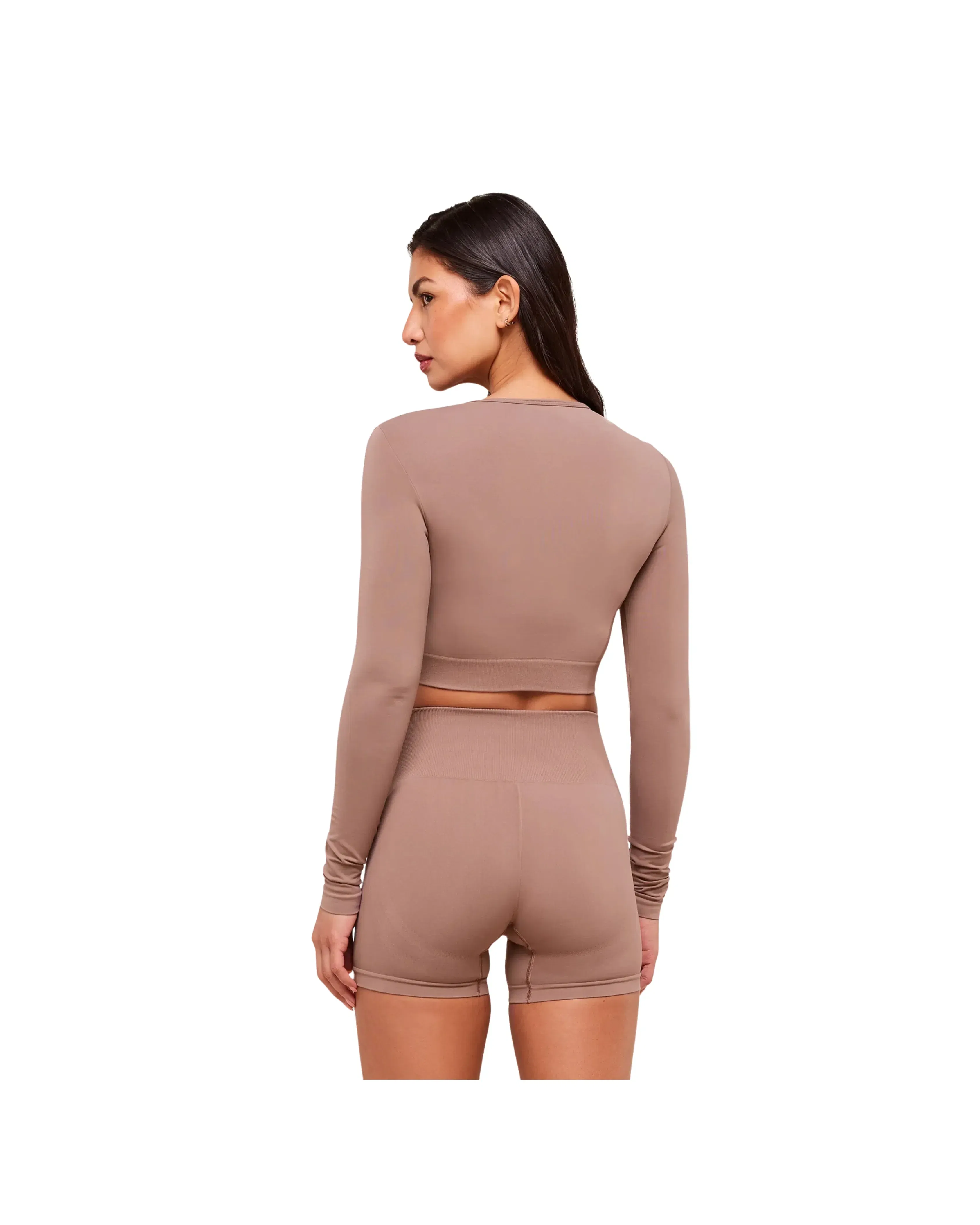 Gymshark Everyday Seamless Long Sleeve Crop Top Chestnut Pink