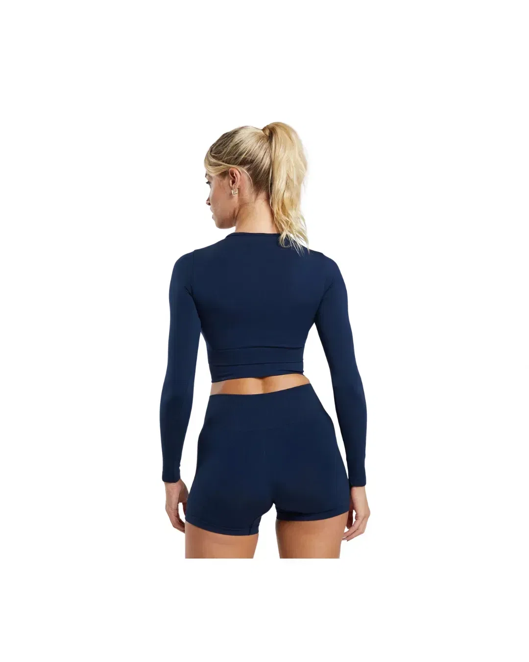 Gymshark Everyday Seamless Long Sleeve Crop Top Navy