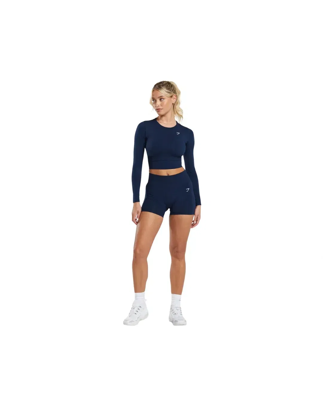 Gymshark Everyday Seamless Long Sleeve Crop Top Navy