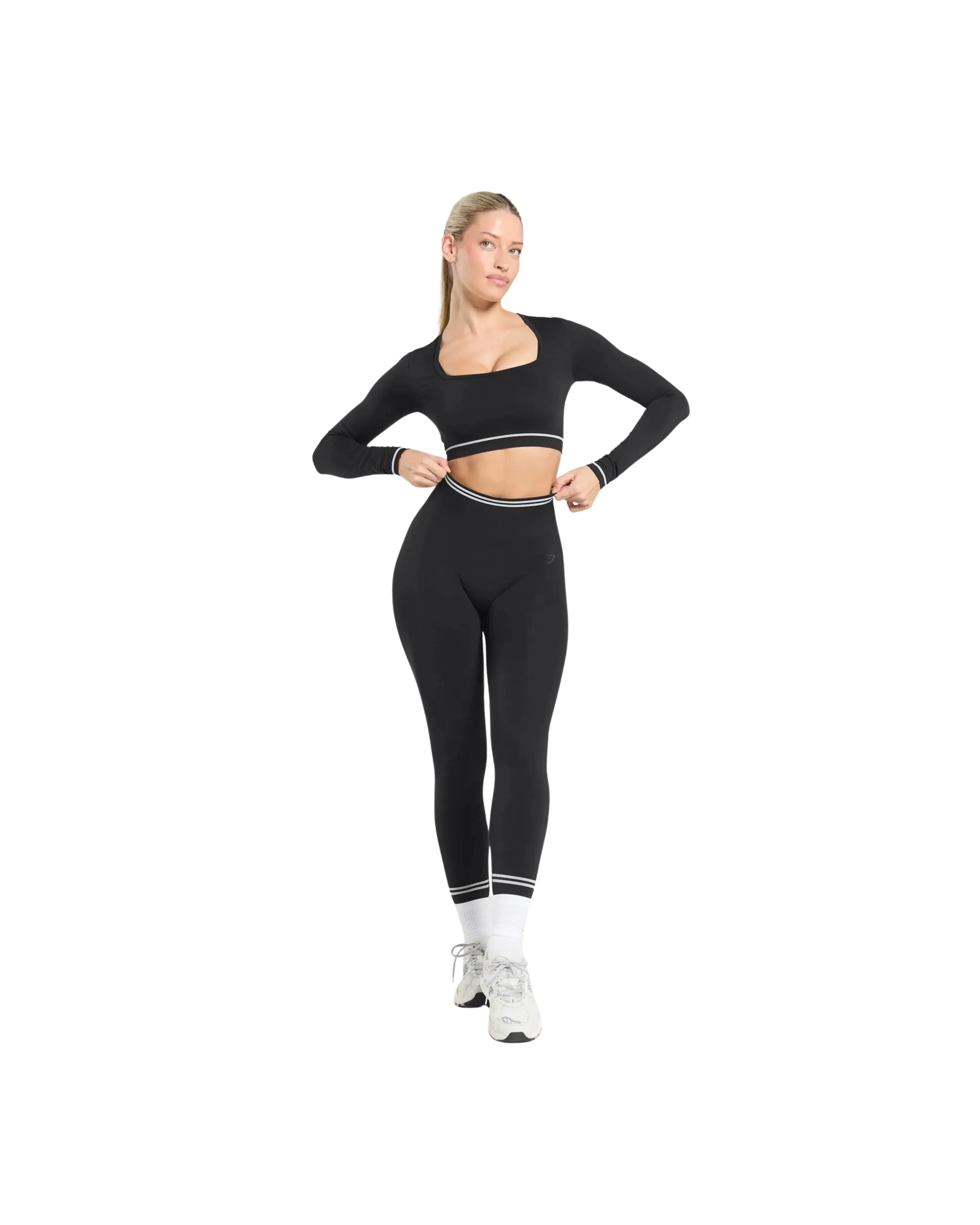 Gymshark Contrast Seamless Crop Top Black