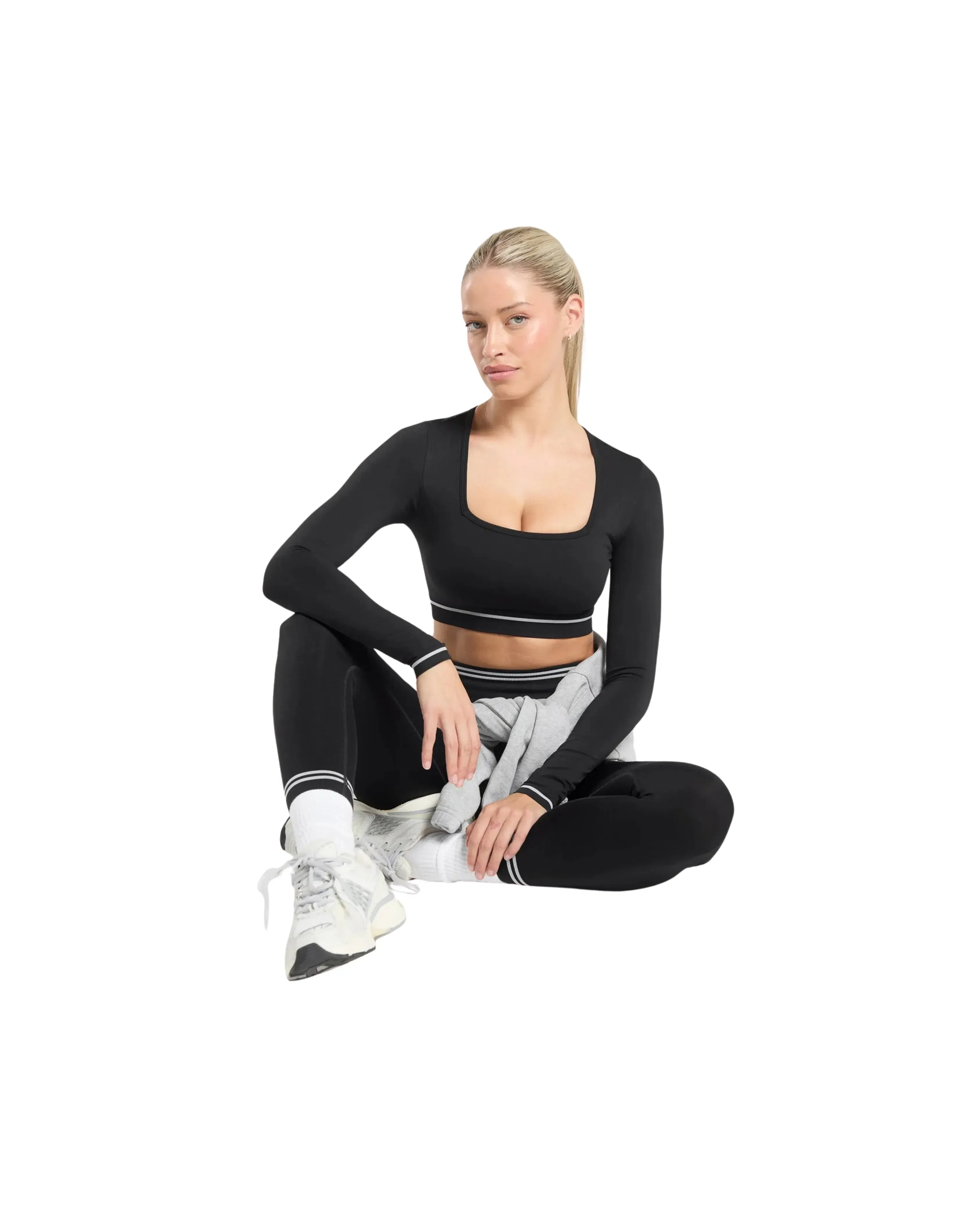 Gymshark Contrast Seamless Crop Top Black