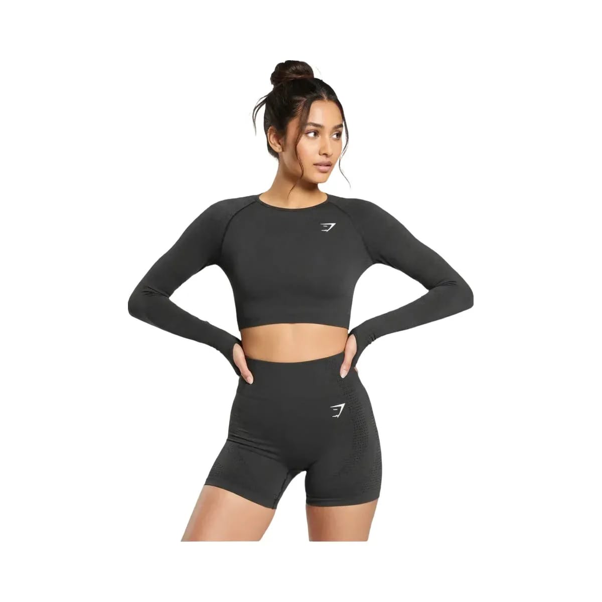 Gymshark Vital Crop Top Black Marl