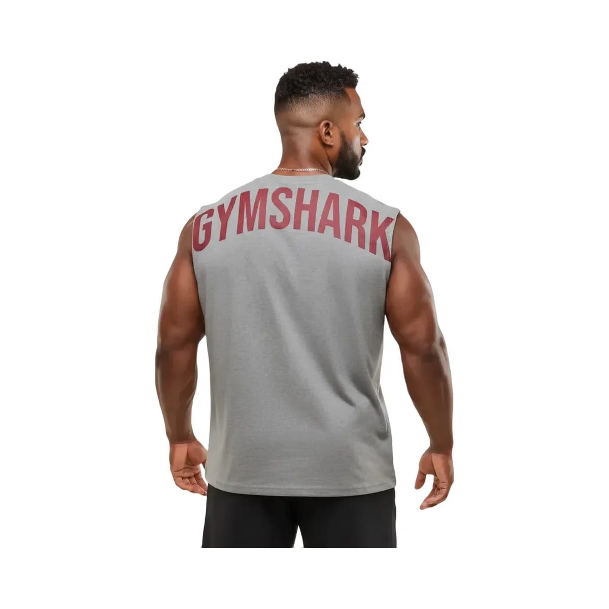 Gymshark Power Cut Off Tank Oversized Fit Charcoal Core Marl