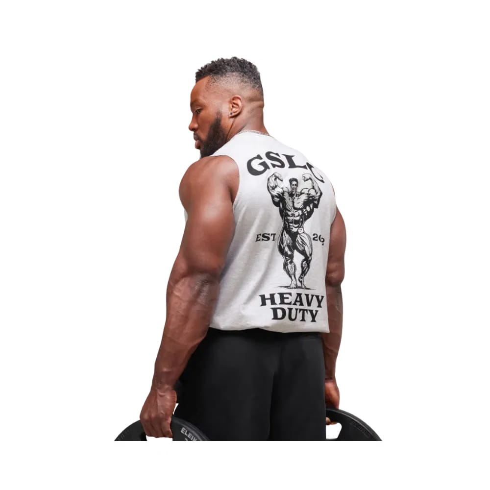 Gymshark Heavy Duty Tank Oversized Fit Light Grey Core Marl