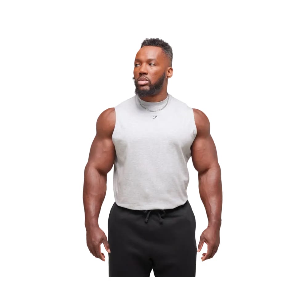 Gymshark Heavy Duty Tank Oversized Fit Light Grey Core Marl