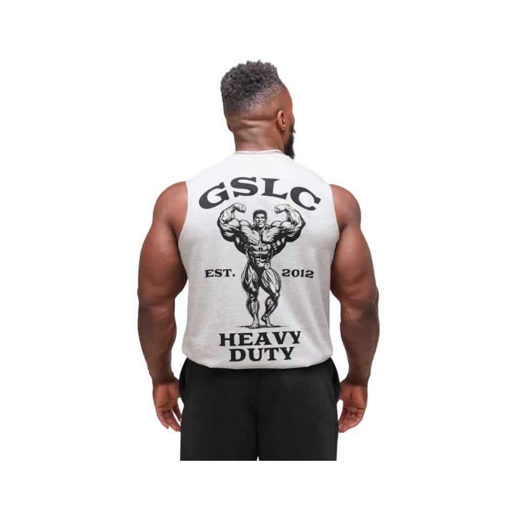 Gymshark Heavy Duty Tank Oversized Fit Light Grey Core Marl