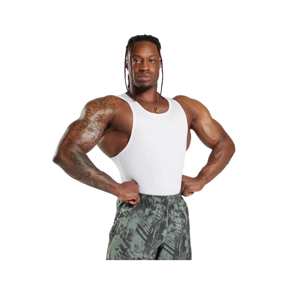 Gymshark Ribbed Tank 1PK Muscle Fit White