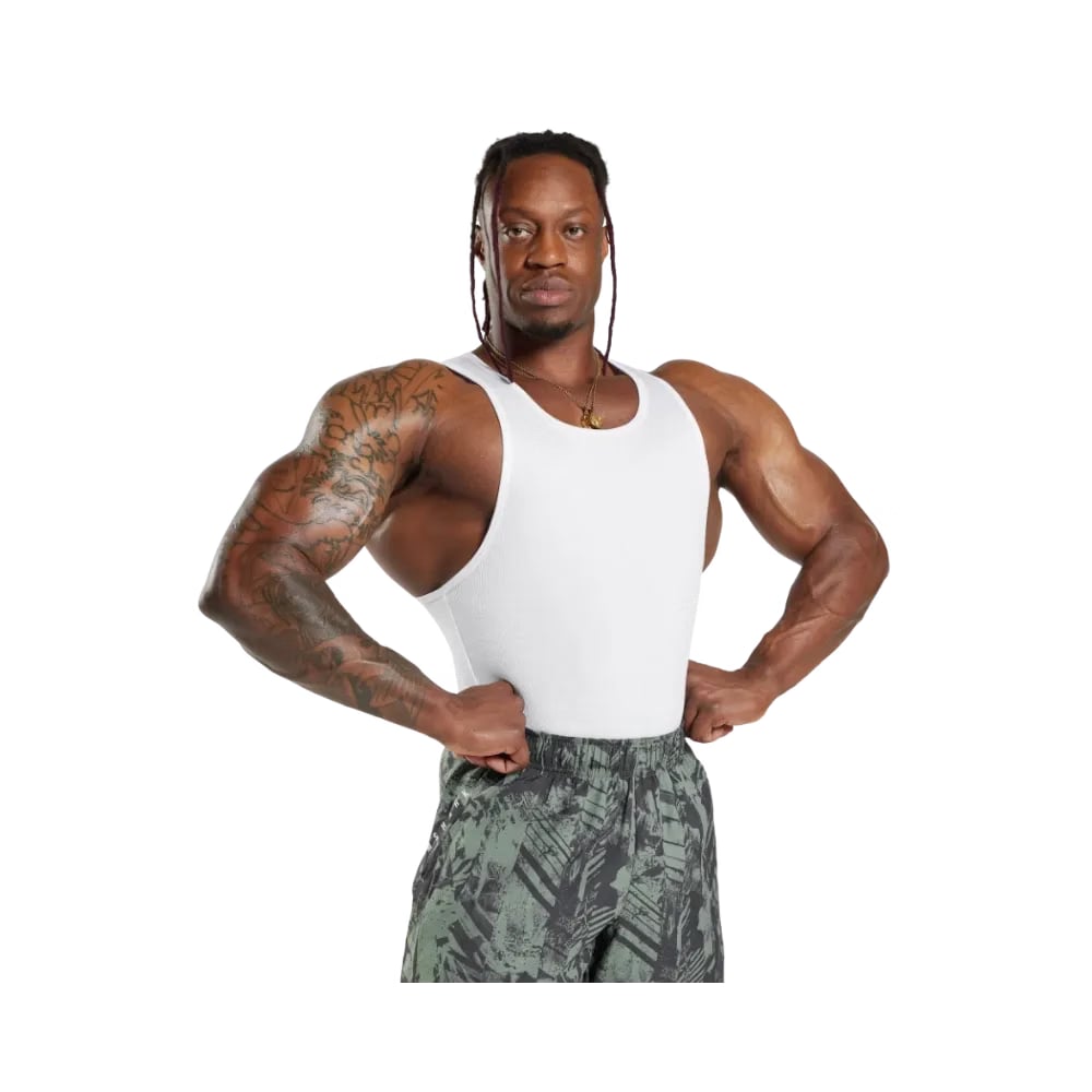 Gymshark Ribbed Tank 1PK Muscle Fit White