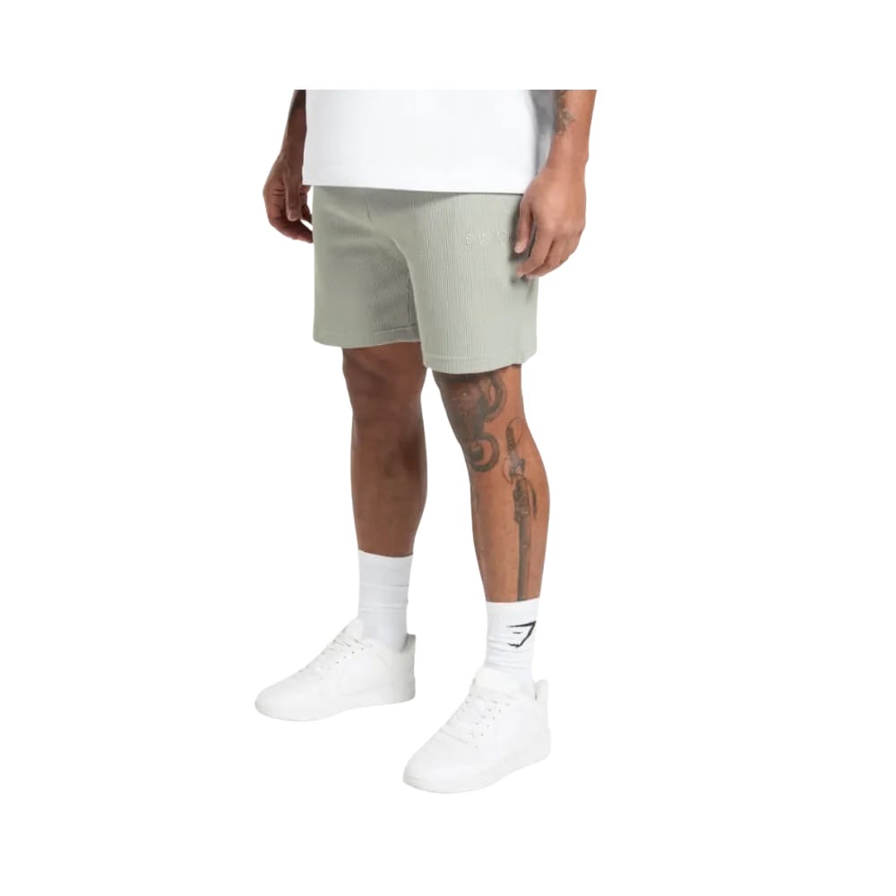 Gymshark Waffle Shorts Oversized Fit Stone Grey