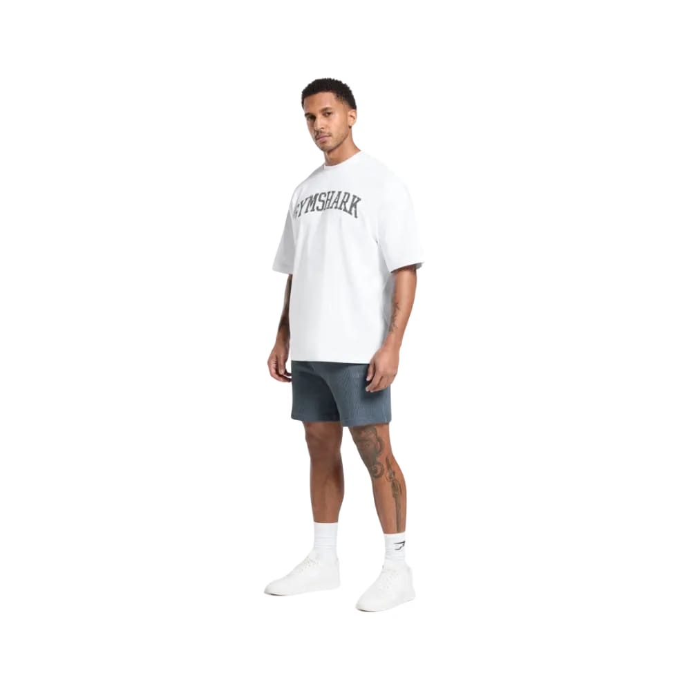 Gymshark Waffle Shorts Oversized Fit Titanium Blue