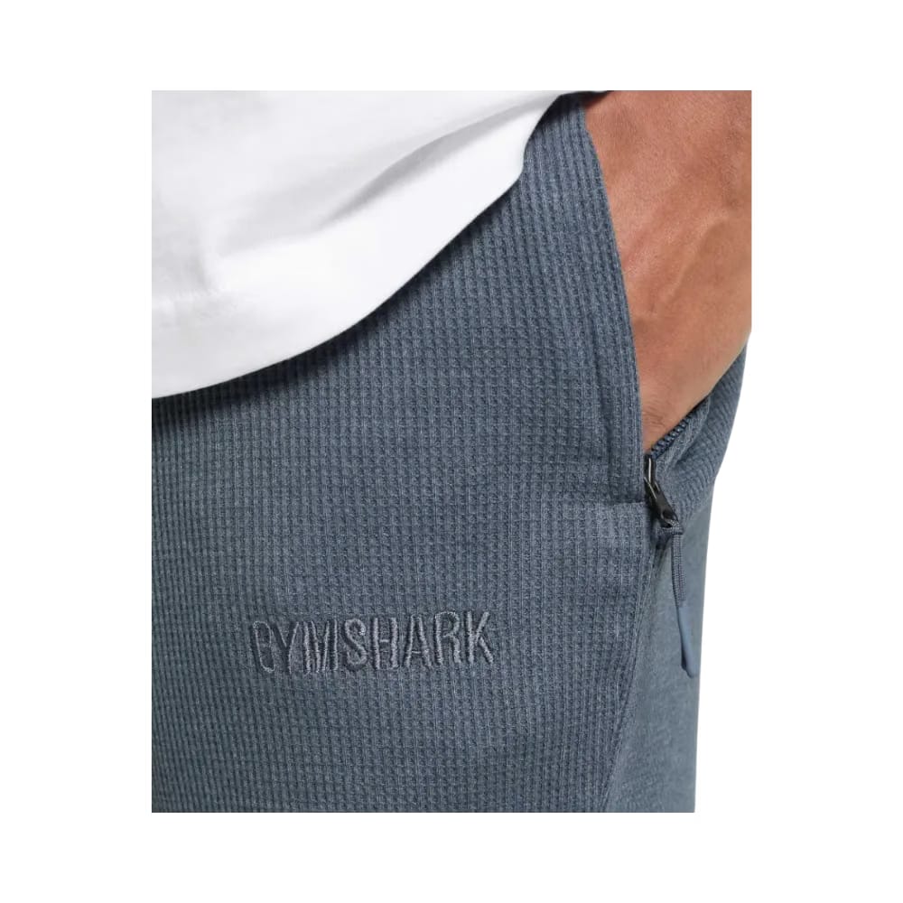 Gymshark Waffle Shorts Oversized Fit Titanium Blue