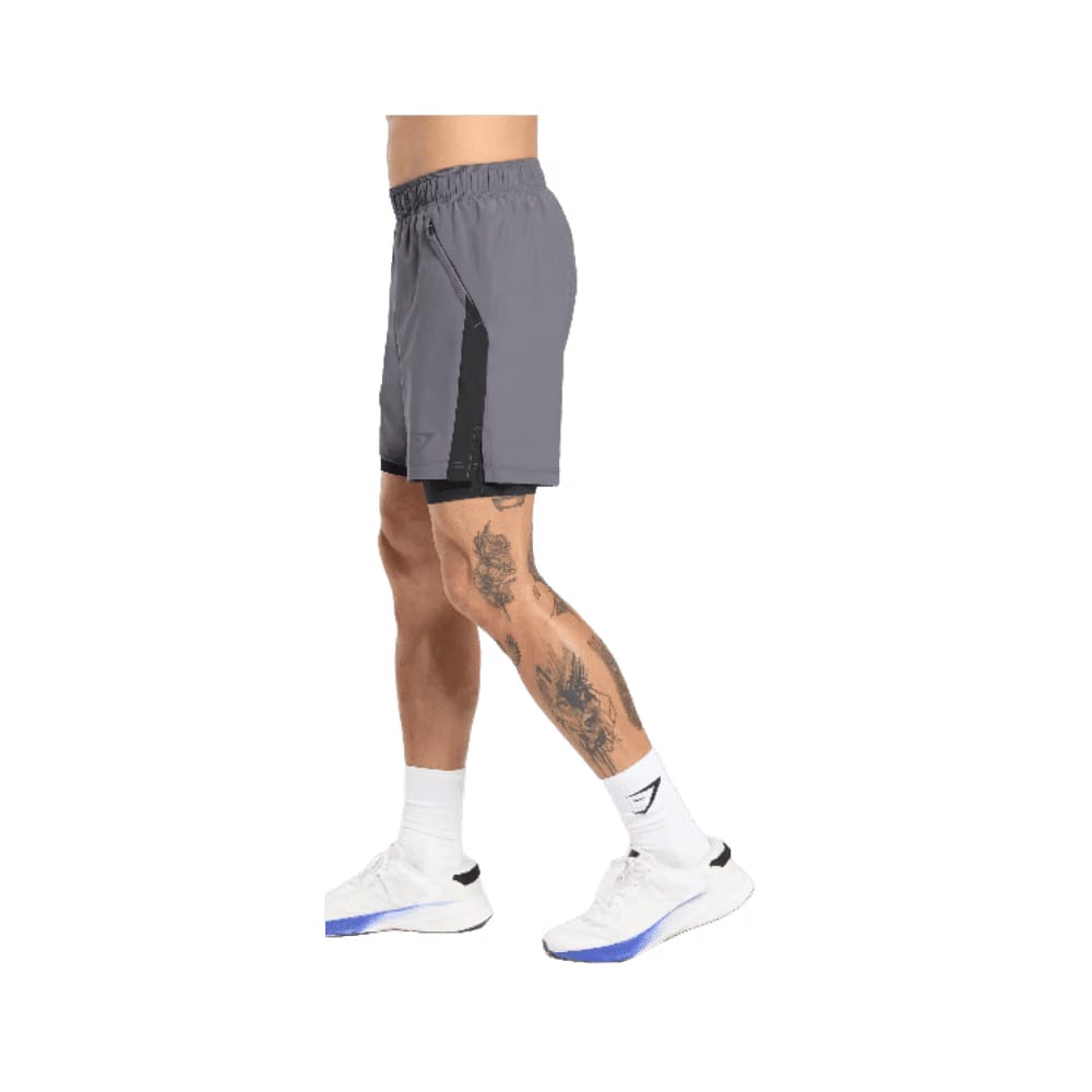 Gymshark Sport 7" 2 in 1 Shorts Dark Grey/Black