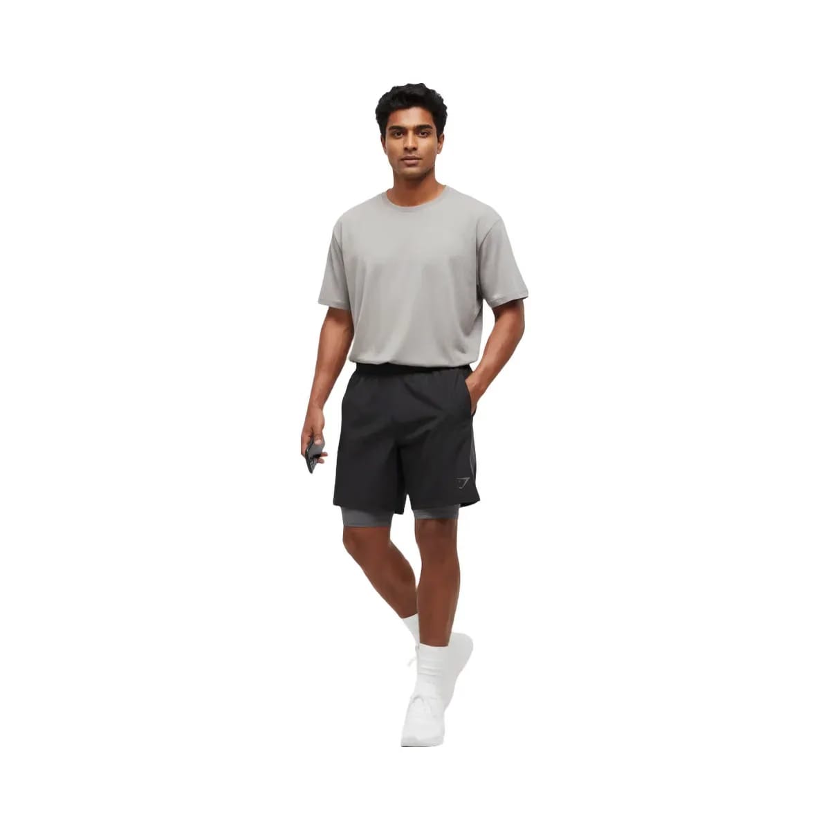 Gymshark Sport 7" 2 in 1 Shorts Black/Dark Grey