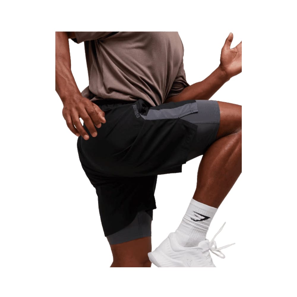 Gymshark Sport 7" 2 in 1 Shorts Black/Dark Grey